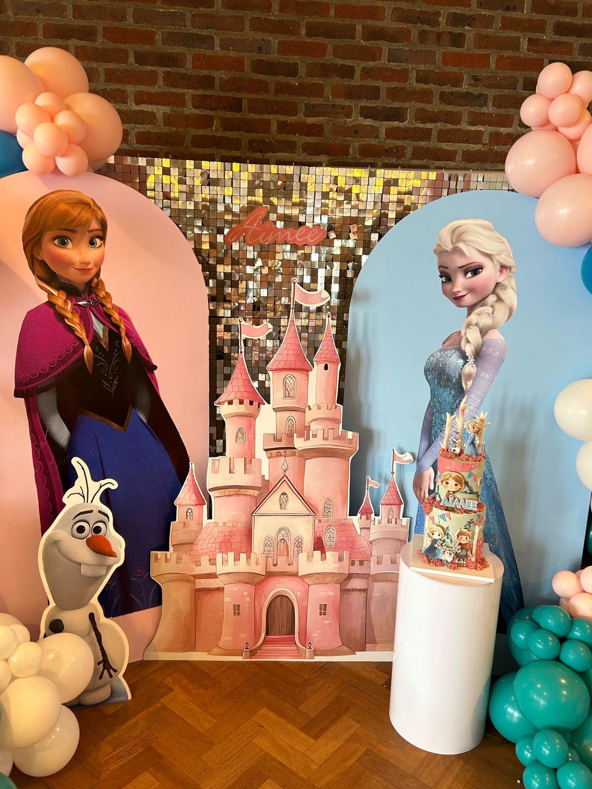 Elsa and Anna display and shimmer wall