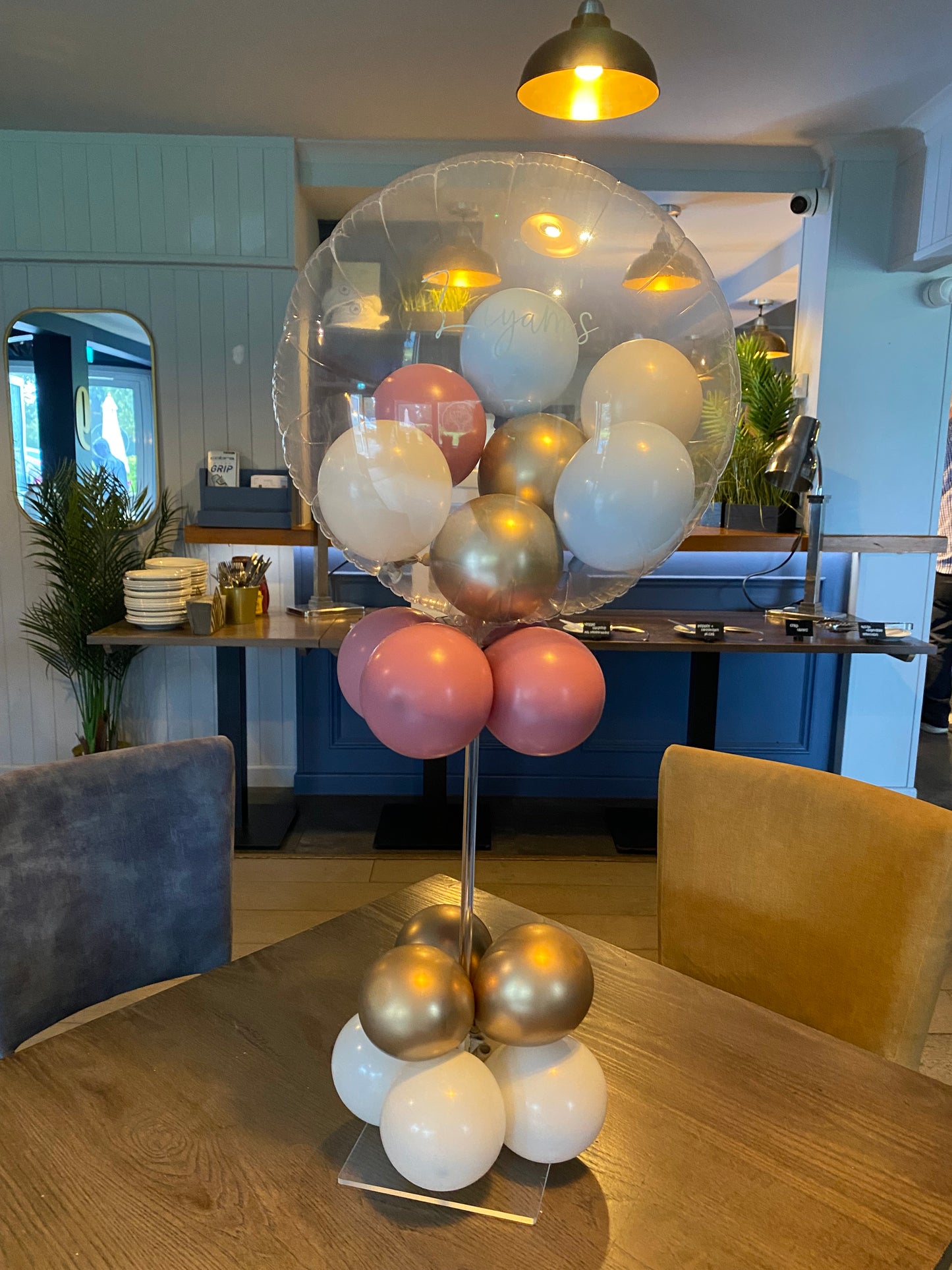 Oval table balloon on a stick
