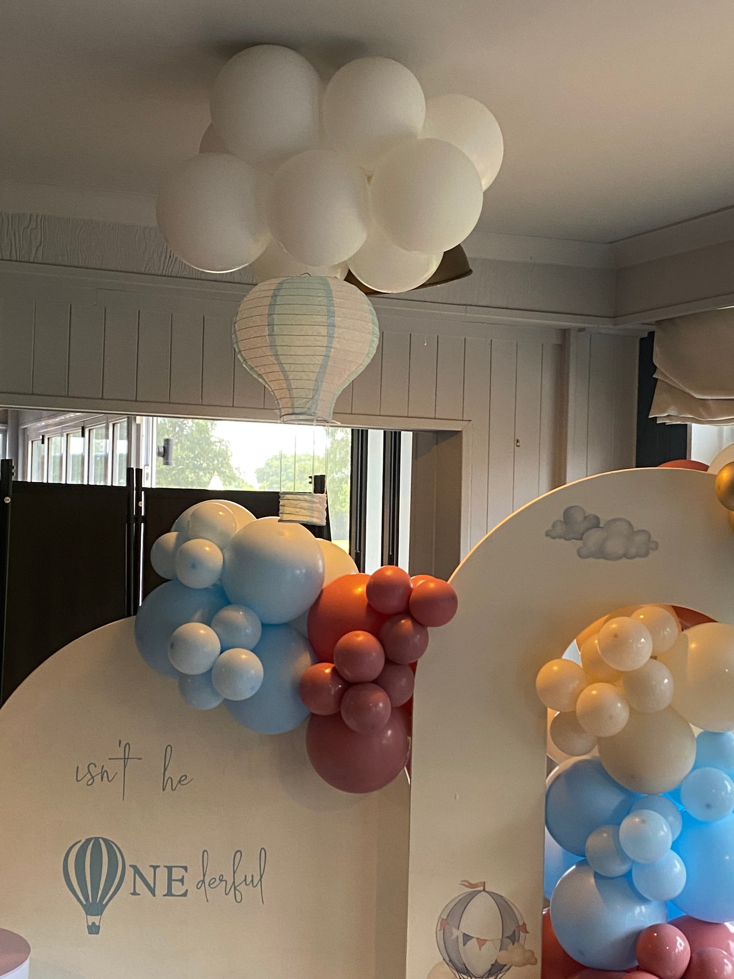 Hot Air balloon & clouds Balloon arch