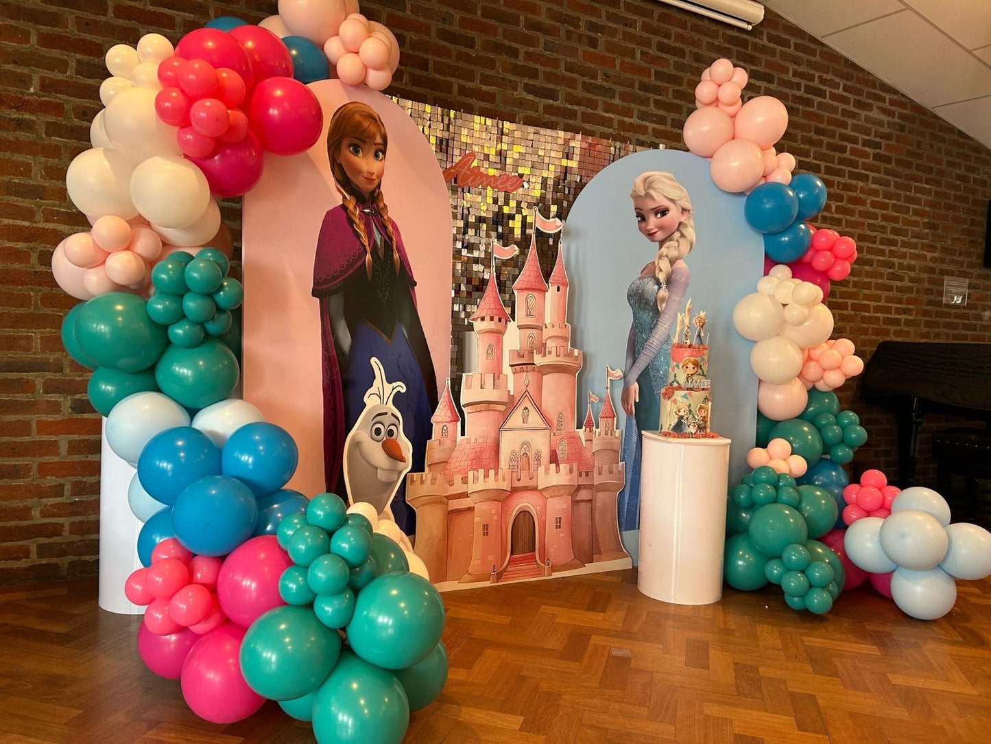 Elsa and Anna display and shimmer wall